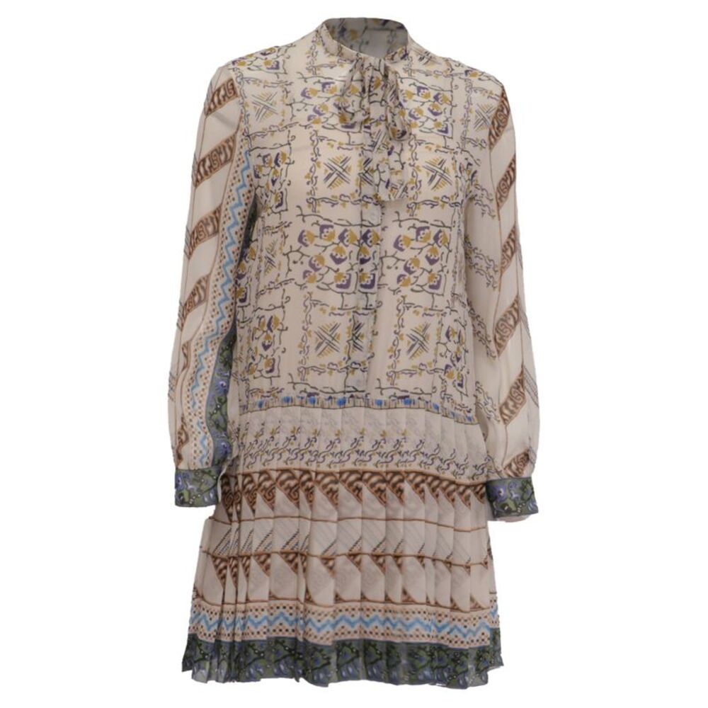 Dior Printed Pleated Mini Dress in Multicolor Silk
